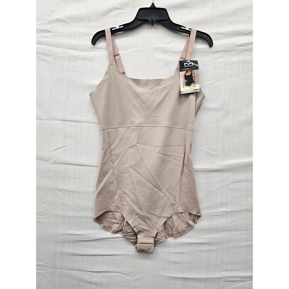 Maidenform Womens Sculpting Bodysuit Firm Control Shapewear Beige 2XL SES108